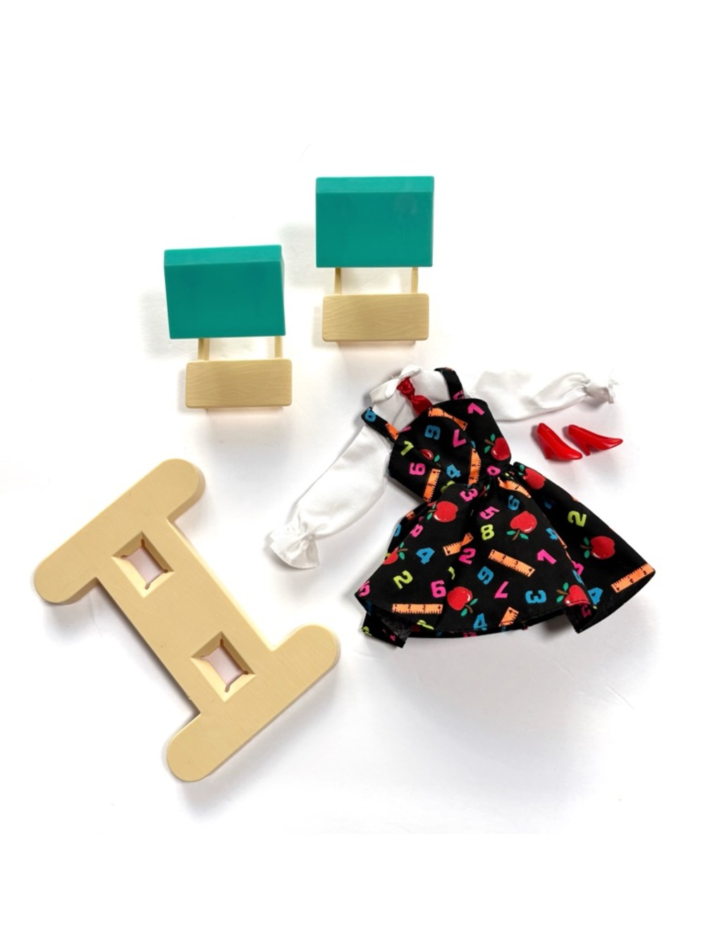 Vintage 90s Teacher Barbie Outfit Dress School Desks